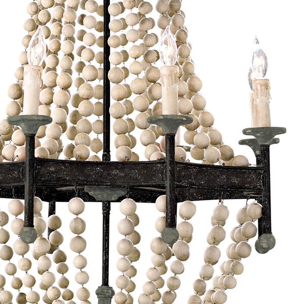 Wood Beaded Chandelier